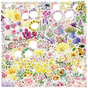 TIANCI Vibrant Flower Stickers for Water Bottle,Waterproof Vinyl 100pcs Stickers for La TIANCI Vibrant Flower Stickers for Water Bottle,Waterproof Vinyl 100pcs Stickers for La
