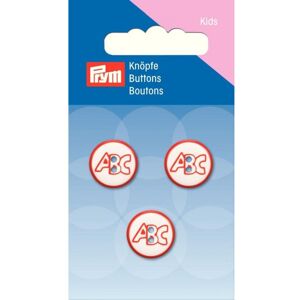 Prym ABC Round Buttons White & Red - per pack of 3 Prym ABC Round Buttons White & Red - per pack of 3