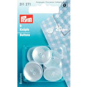 Prym Boil Resistant Overall Buttons Clear - per pack of 9 Prym Boil Resistant Overall Buttons Clear - per pack of 9