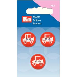 Prym Car Round Buttons Red - per pack of 3 Prym Car Round Buttons Red - per pack of 3