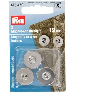 Prym Magnetic Sew On Buttons Silver - per pack of 3 Prym Magnetic Sew On Buttons Silver - per pack of 3