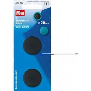 Prym Plastic Cover Buttons Black - per pack of 2 Prym Plastic Cover Buttons Black - per pack of 2