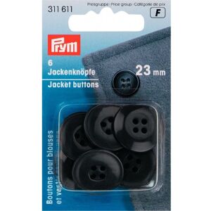 Prym Round Jacket Buttons Dark Grey - per pack of 6 Prym Round Jacket Buttons Dark Grey - per pack of 6