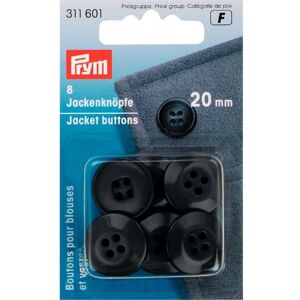 Prym Round Jacket Buttons Dark Grey - per pack of 8 Prym Round Jacket Buttons Dark Grey - per pack of 8