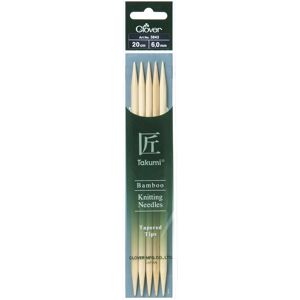 Clover Bamboo Double Point Needles 20cm - per pack of 5 Clover Bamboo Double Point Needles 20cm - per pack of 5