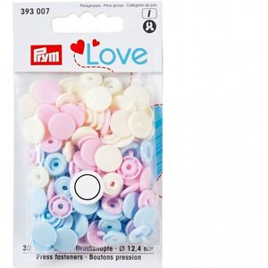 Prym Love Round Snaps Press Fasteners Pale Pink Light Blue Pearl - per pack of Prym Love Round Snaps Press Fasteners Pale Pink Light Blue Pearl - per pack of