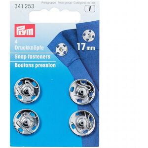 Prym Sew On Metal Snap Fasteners Silver - per pack of 4 Prym Sew On Metal Snap Fasteners Silver - per pack of 4