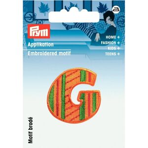 Prym Kids Letter Patch Motif Letter G - Orange & Multicoloured - each Prym Kids Letter Patch Motif Letter G - Orange & Multicoloured - each