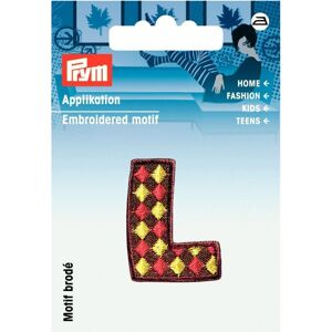 Prym Kids Letter Patch Motif Letter L - Brown & Multicoloured - each Prym Kids Letter Patch Motif Letter L - Brown & Multicoloured - each