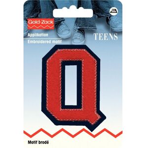 Prym Alphabet Letter Patch Motif Red & Navy Blue - Letter Q - each Prym Alphabet Letter Patch Motif Red & Navy Blue - Letter Q - each