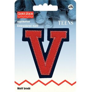 Prym Alphabet Letter Patch Motif Red & Navy Blue - Letter V - each Prym Alphabet Letter Patch Motif Red & Navy Blue - Letter V - each