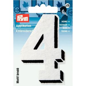 Prym Number Patch Motif Small Number 4 - White - each Prym Number Patch Motif Small Number 4 - White - each