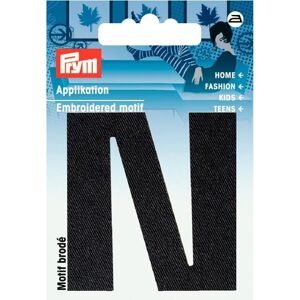 Prym Alphabet Letter Patch Motif Letter N - Black - each Prym Alphabet Letter Patch Motif Letter N - Black - each