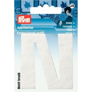 Prym Alphabet Letter Patch Motif Letter N - White - each Prym Alphabet Letter Patch Motif Letter N - White - each