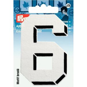 Prym Number Patch Motif Small Number 6 - White - each Prym Number Patch Motif Small Number 6 - White - each