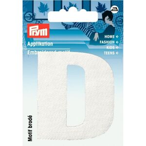 Prym Alphabet Letter Patch Motif Letter D - White - each Prym Alphabet Letter Patch Motif Letter D - White - each