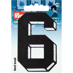 Prym Number Patch Motif Small Number 6 - Black - each Prym Number Patch Motif Small Number 6 - Black - each