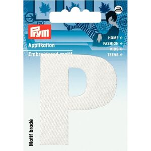 Prym Alphabet Letter Patch Motif Letter P - White - each Prym Alphabet Letter Patch Motif Letter P - White - each