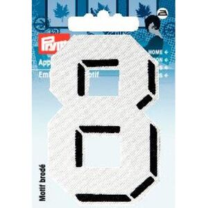 Prym Number Patch Motif Small Number 8 - White - each Prym Number Patch Motif Small Number 8 - White - each