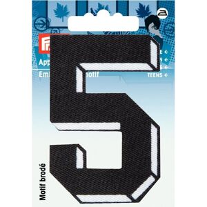 Prym Number Patch Motif Small Number 5 - Black - each Prym Number Patch Motif Small Number 5 - Black - each