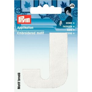 Prym Alphabet Letter Patch Motif Letter J - White - each Prym Alphabet Letter Patch Motif Letter J - White - each