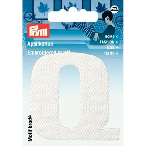 Prym Alphabet Letter Patch Motif Letter Q - White - each Prym Alphabet Letter Patch Motif Letter Q - White - each