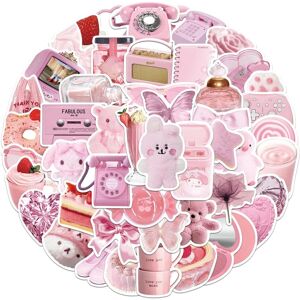 TIANCI Pink Stickers for Water Bottle, 50 PCS Cute Waterproof Vinyl Stickers Y2k Style TIANCI Pink Stickers for Water Bottle, 50 PCS Cute Waterproof Vinyl Stickers Y2k Style