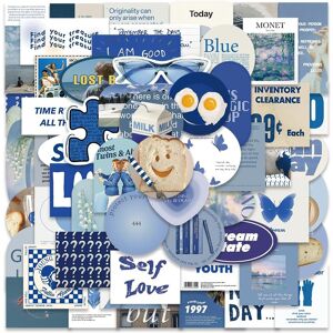 TIANCI Motivational Aesthetic Blue Stickers Pack, 57Pcs Waterproof Vinyl Stickers for W TIANCI Motivational Aesthetic Blue Stickers Pack, 57Pcs Waterproof Vinyl Stickers for W
