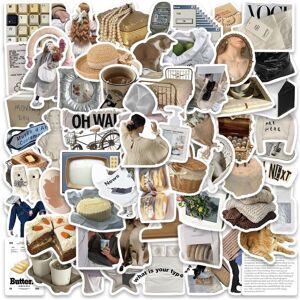 TIANCI INS Aesthetic Stickers for Water Bottle, Waterproof Scrapbook 63PCS Vinyl Stick TIANCI INS Aesthetic Stickers for Water Bottle, Waterproof Scrapbook 63PCS Vinyl Stick