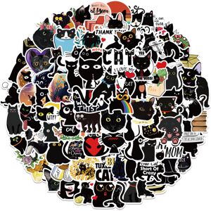 TIANCI Cat Stickers 100PCS,Black Cat Stickers Pack,Kawaii Cute Stickers for Adults,Wate TIANCI Cat Stickers 100PCS,Black Cat Stickers Pack,Kawaii Cute Stickers for Adults,Wate