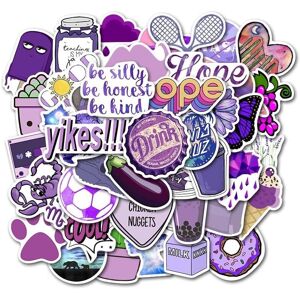 TIANCI 50 PCS Cute Purple Stickers for Water Bottles HydroFlask, Waterproof Vinyl Aesth TIANCI 50 PCS Cute Purple Stickers for Water Bottles HydroFlask, Waterproof Vinyl Aesth