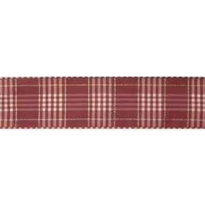 Berisfords Rustic Plaid Ribbon Dusky Pink - 4cm - per metre Berisfords Rustic Plaid Ribbon Dusky Pink - 4cm - per metre