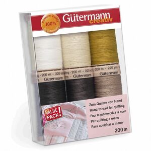 Gütermann Gutermann Quilting Thread Set Naturals - 200 Metres - per pack of 6 Gütermann Gutermann Quilting Thread Set Naturals - 200 Metres - per pack of 6
