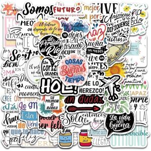 TIANCI 50PCS Spanish Inspirational Stickers, Inspirational Quote Stickers Pack,Waterpr TIANCI 50PCS Spanish Inspirational Stickers, Inspirational Quote Stickers Pack,Waterpr