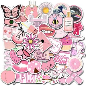 TIANCI 50PCS Cute Preppy Pink Stickers - Waterproof Vinyl Aesthetic Stickers for Water TIANCI 50PCS Cute Preppy Pink Stickers - Waterproof Vinyl Aesthetic Stickers for Water