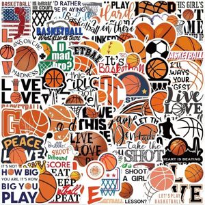 TIANCI Basketball Stickers 50 Pcs Basketball Waterproof Vinyl Decals for Water Bottles TIANCI Basketball Stickers 50 Pcs Basketball Waterproof Vinyl Decals for Water Bottles