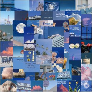 TIANCI Blue Stickers for Kids Teens Girls, 62Pcs Cute Healing Blue Landscape Decals for TIANCI Blue Stickers for Kids Teens Girls, 62Pcs Cute Healing Blue Landscape Decals for