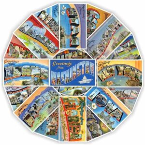 TIANCI 50PCS American State Postcard Stickers Waterproof Stickers ,Water Bottles Vinyl TIANCI 50PCS American State Postcard Stickers Waterproof Stickers ,Water Bottles Vinyl