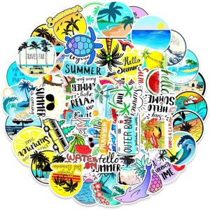 TIANCI 50 Pcs Enjoy Summer Coconut Beach Stickers for Laptop, Cool Waterproof Vinyl Dec TIANCI 50 Pcs Enjoy Summer Coconut Beach Stickers for Laptop, Cool Waterproof Vinyl Dec