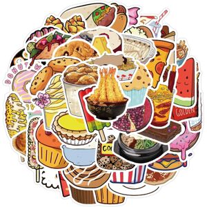 TIANCI 100Pcs Food Stickers Fast Food Fried Chicken Hamburger Dessert Vinyl Waterproof TIANCI 100Pcs Food Stickers Fast Food Fried Chicken Hamburger Dessert Vinyl Waterproof