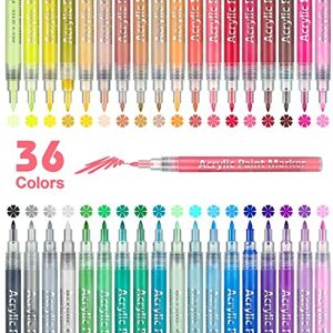 CELEMOON 36 Colors Acrylic Paint Pens Markers for Rock Painting, Glass, Stone, Ceramic, W CELEMOON 36 Colors Acrylic Paint Pens Markers for Rock Painting, Glass, Stone, Ceramic, W