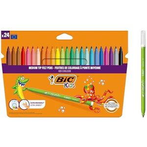 BIC Kids Kid Couleur, Washable Felt Tip Pens, Ideal for School, Assorted Colouring P BIC Kids Kid Couleur, Washable Felt Tip Pens, Ideal for School, Assorted Colouring P