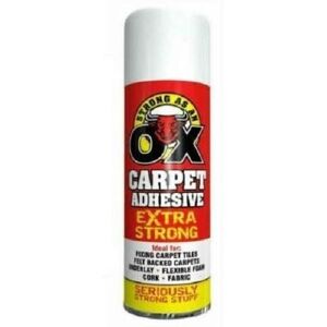 Strong As An Ox Extra Strong Spray Adhesive Glue Rubber Flooring Foam Carpet Tiles Crafts - 500m Strong As An Ox Extra Strong Spray Adhesive Glue Rubber Flooring Foam Carpet Tiles Crafts - 500m