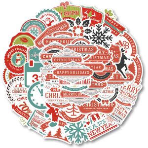 TIANCI 50 PCS Christmas Stickers, Santa Claus Stickers Set Waterproof Vinyl Christmas H TIANCI 50 PCS Christmas Stickers, Santa Claus Stickers Set Waterproof Vinyl Christmas H