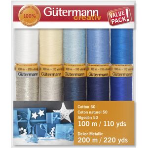 Gütermann Gutermann Cotton 50 Holiday Thread Set 10 Spools-Collection 2 Silver Metallic 73 Gütermann Gutermann Cotton 50 Holiday Thread Set 10 Spools-Collection 2 Silver Metallic 73