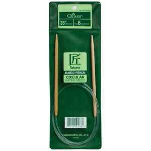 Clover Takumi Bamboo Circular Knitting Needles 36"-Size 8/5mm 1636-8 Clover Takumi Bamboo Circular Knitting Needles 36"-Size 8/5mm 1636-8