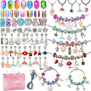 LimbO 130 Pieces Charm Bracelet Making Kit Including Jewelry Beads LimbO 130 Pieces Charm Bracelet Making Kit Including Jewelry Beads