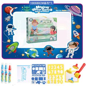 MDSRJONE (Space 100x80CM) 100x80CM Magic Water Drawing Mat Coloring Doodle With Reusable MDSRJONE (Space 100x80CM) 100x80CM Magic Water Drawing Mat Coloring Doodle With Reusable