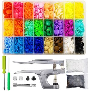 TmppDeco 460 Sets T5 Plastic Snaps with Snap Pliers, 24-Colors 12mm Snap Buttons for Sewi TmppDeco 460 Sets T5 Plastic Snaps with Snap Pliers, 24-Colors 12mm Snap Buttons for Sewi