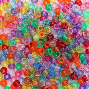 Unbranded 500 Glitter Pony Beads Mix, 6 X 9mm Multicolor Bracelet Beads, Beads For Hair Br Unbranded 500 Glitter Pony Beads Mix, 6 X 9mm Multicolor Bracelet Beads, Beads For Hair Br